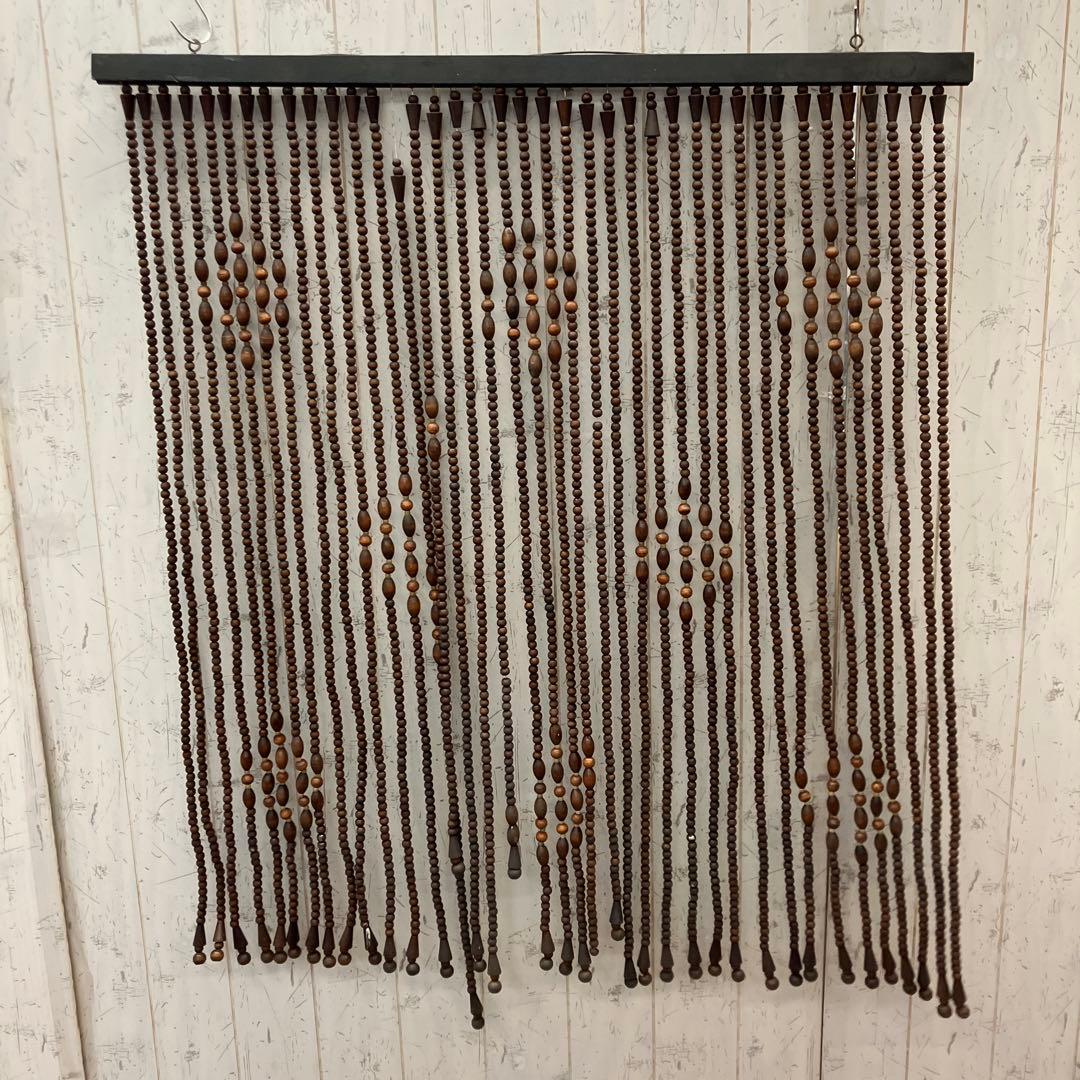昭和レトロ 木製 ウッドビーズ 玉簾 珠のれん すだれ のれん ビーズ