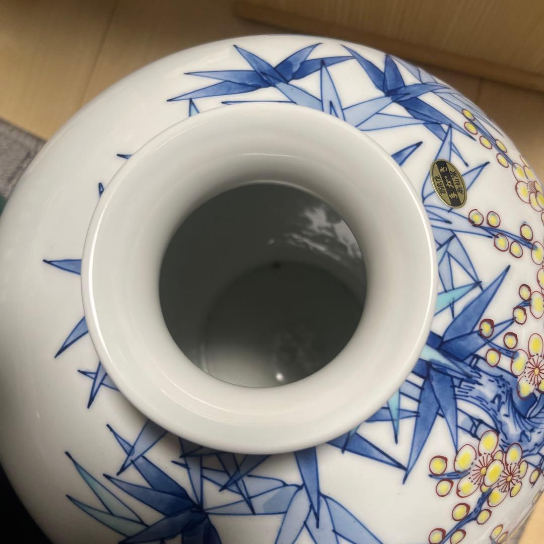 有田焼 泰仙作の染錦梅牡丹柄の花瓶 - メルカリ