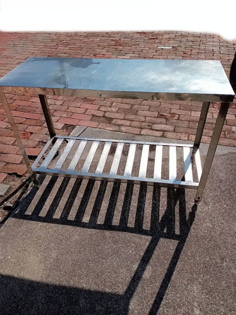 ステンレス製　業務用　 作業台　 二段作業台　厨房　送料込み！ ステンレス 作業台 二段スノコ 業務用 調理台 1500×600 板厚1.2mmモデル