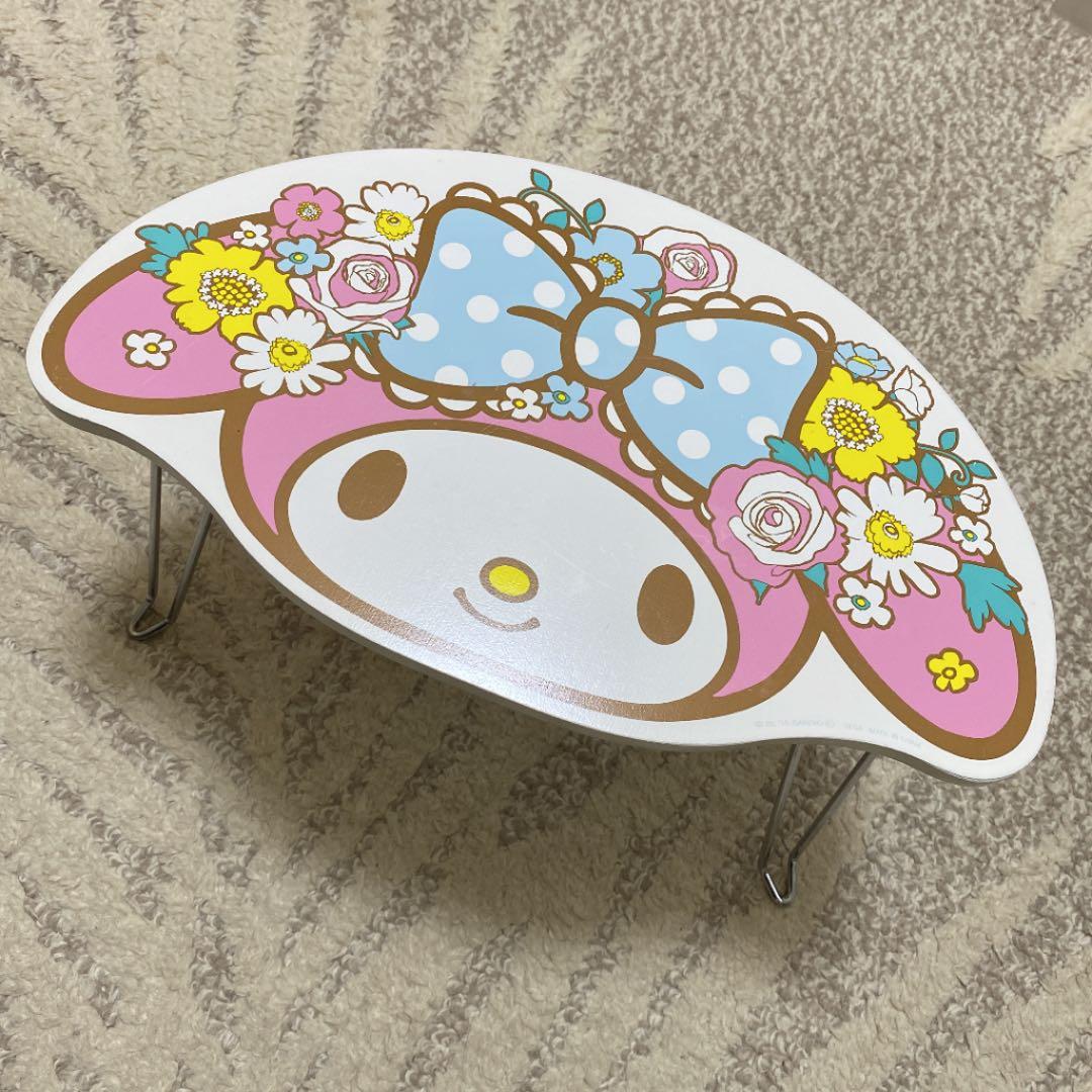 マイメロディ プレミアム フラワーデザイン折りたたみミニテーブル