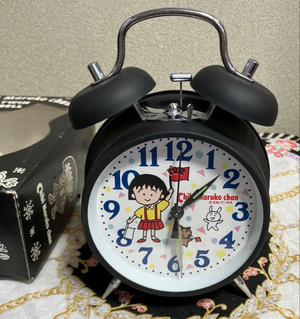 ちびまる子ちゃん 目覚まし時計 黒 手巻き 昭和レトロ レア物 - メルカリ
