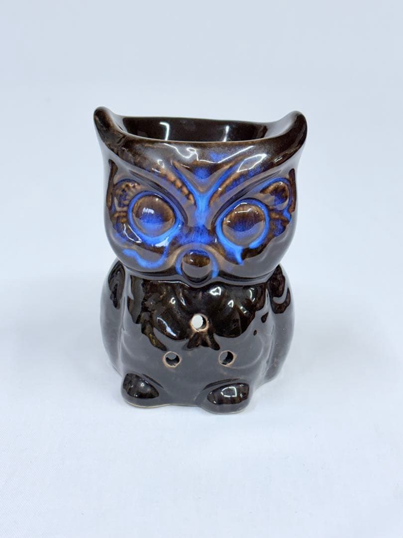 アロマオイルバーナー フクロウ 香炉 アロマポット 黒と青 開運 梟 ふくろう アロマオイルバーナー フクロウ 香炉 アロマポット 黒と青 開運 梟