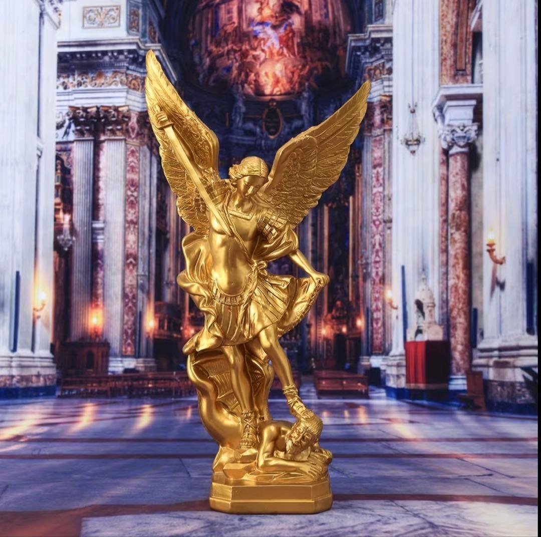 大天使ミカエル像 ゴールド 彫刻風 置物 インテリア 楽天市場】【送料無料】【限定2個】ミカエル 大天使 エンジェル 像