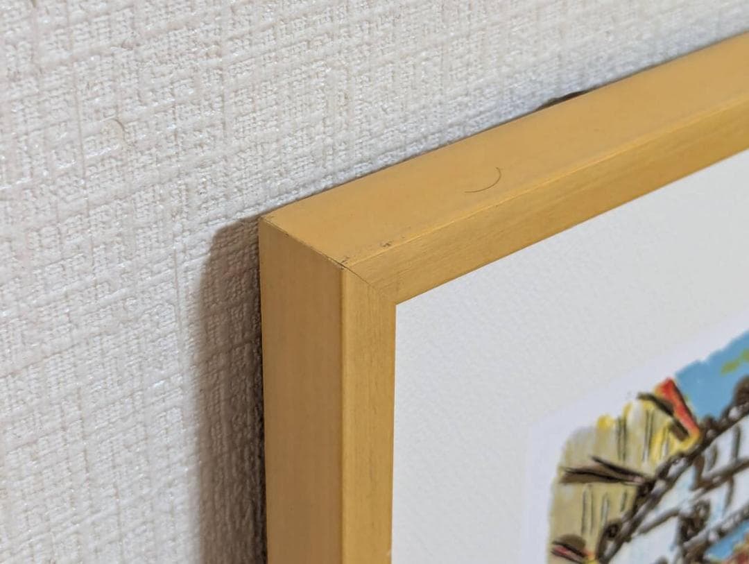 真作】版画 リトグラフ ヴェネツィアのゴンドラと橋 運河風景版画 Y160