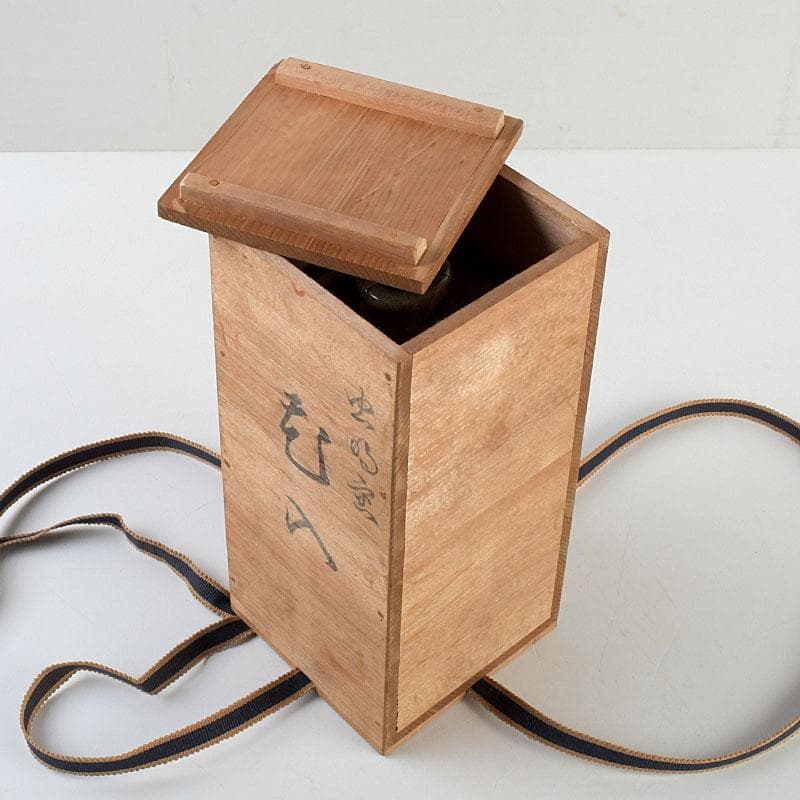 備前焼 古備前 虫明窯 青磁算木形花入 花瓶 共箱 C 9383 - メルカリ