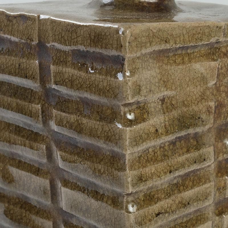 備前焼 古備前 虫明窯 青磁算木形花入 花瓶 共箱 C 9383 - メルカリ