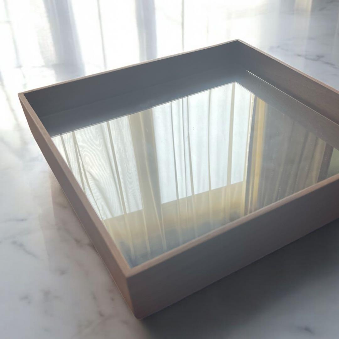 高野木工　壁掛けミラー　35×35 ボックスミラー 3535ミラー WHITE OAK(W35×D6×H35cm)税込￥27,000