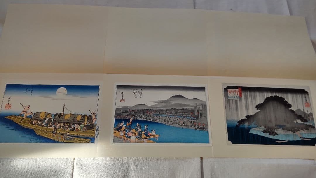 浮世絵版画☆画装用画6冊セット☆広重HIROSHIGE☆24枚セット