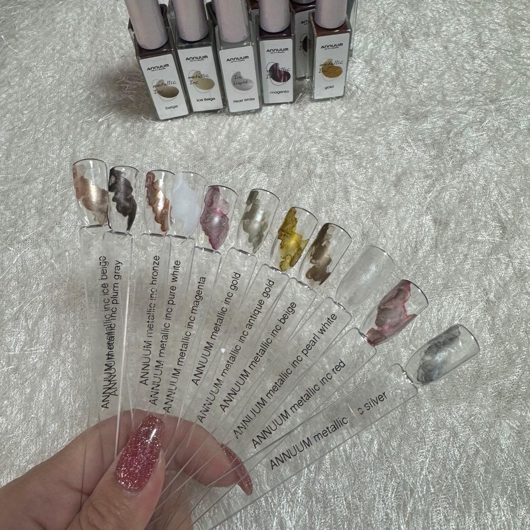 ANNUUM インクセット24色セットネイルアートニュアンスメタリックホワイト