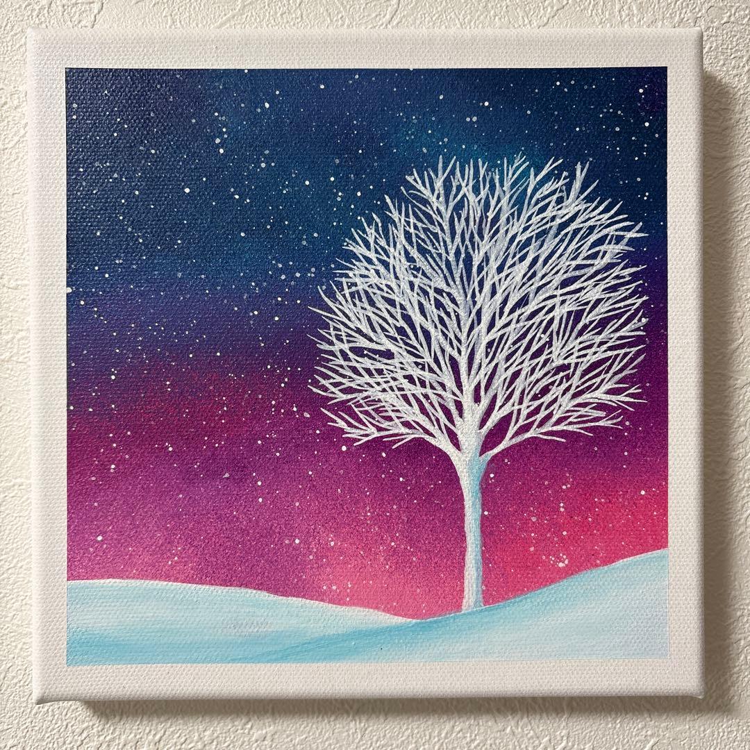 White tree」アクリル画 キャンバス 原画 一点物 手書きアート - メルカリ