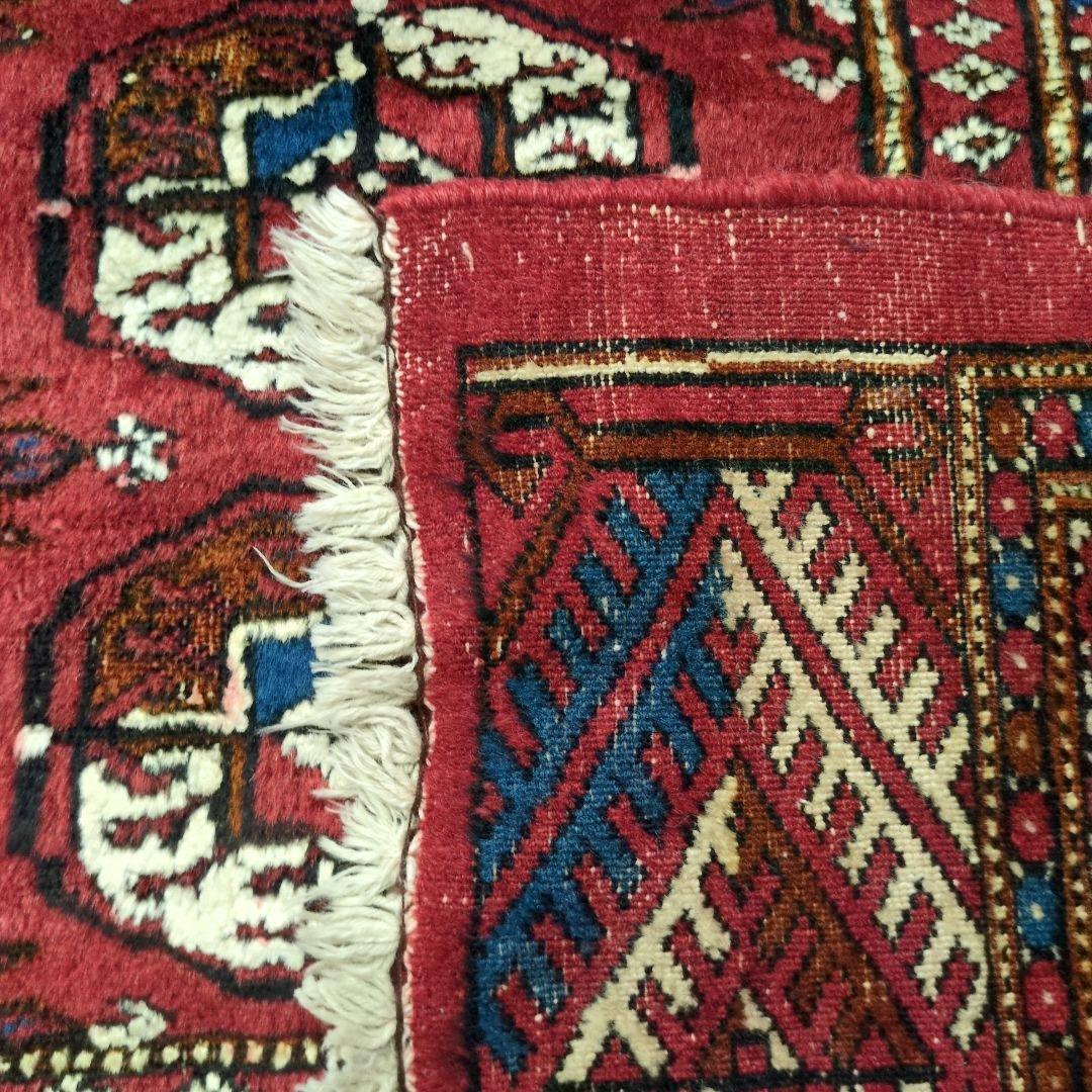 ヴィンテージラグ パキスタン トライバルラグ 手織り絨毯 レッド