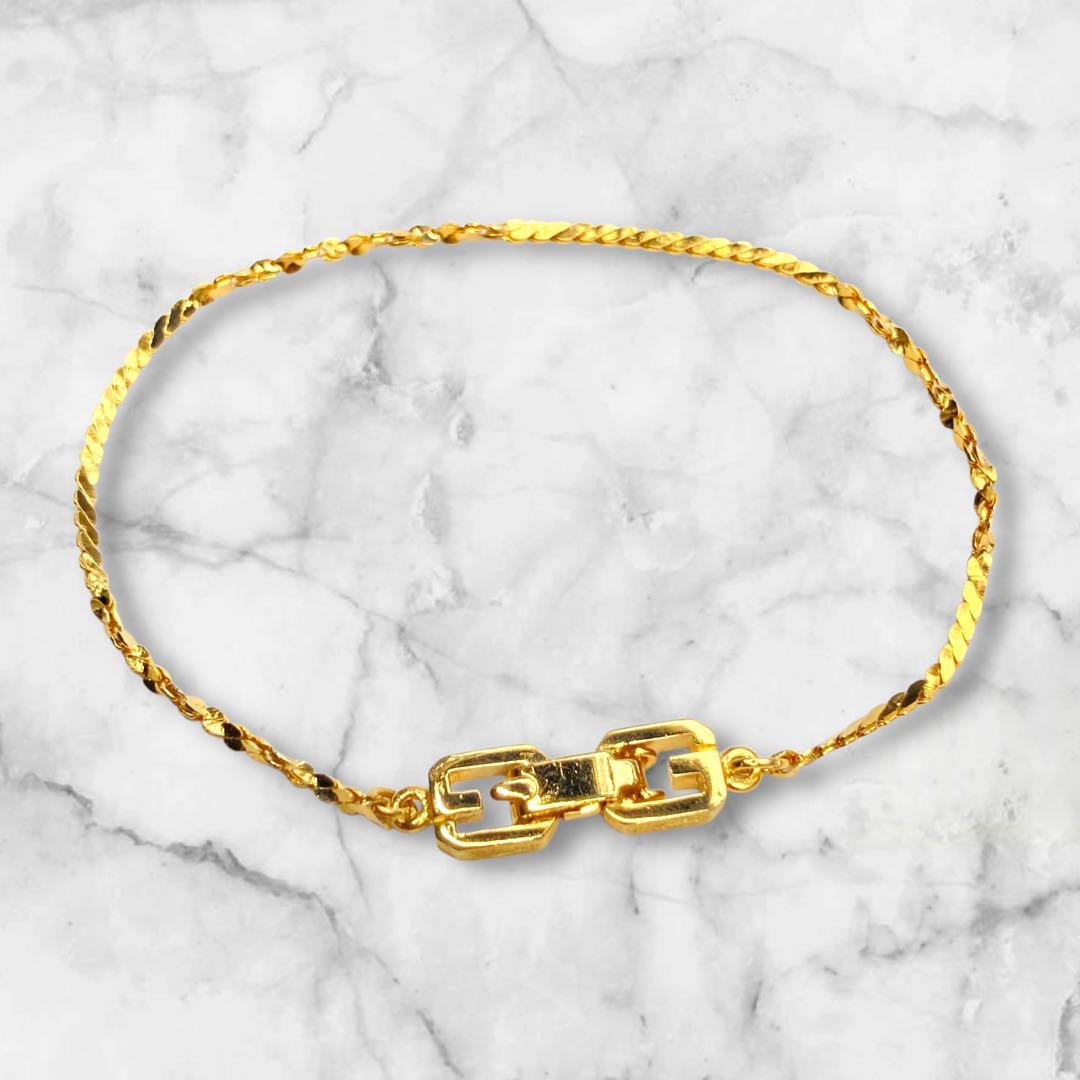 GIVENCHY Gロゴ 喜平 ツイストブレスレット 18.5cm 277