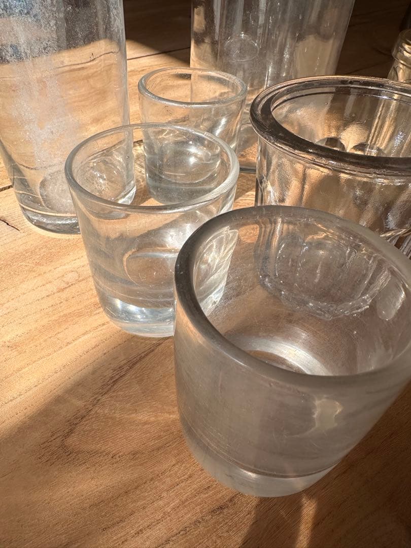 フランスアンティークガラス　全セット フランス アンティーク 鈴蘭のカラフェ リキュールグラス トレー