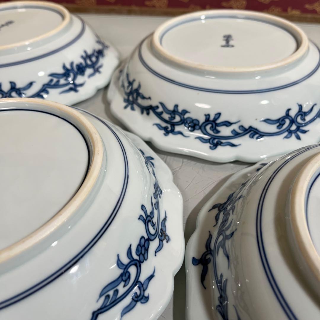 源右衛門 古伊万里風錦唐花紋 深皿5枚 19センチ