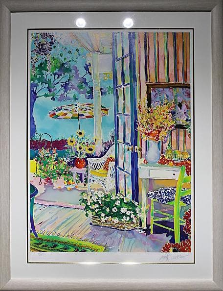 美品 ジェニファー・マークス コテージ オブ トゥペロコート シルクスクリーン ジェニファー・マークスがシルクスクリーンの版画で制作した海の絵画