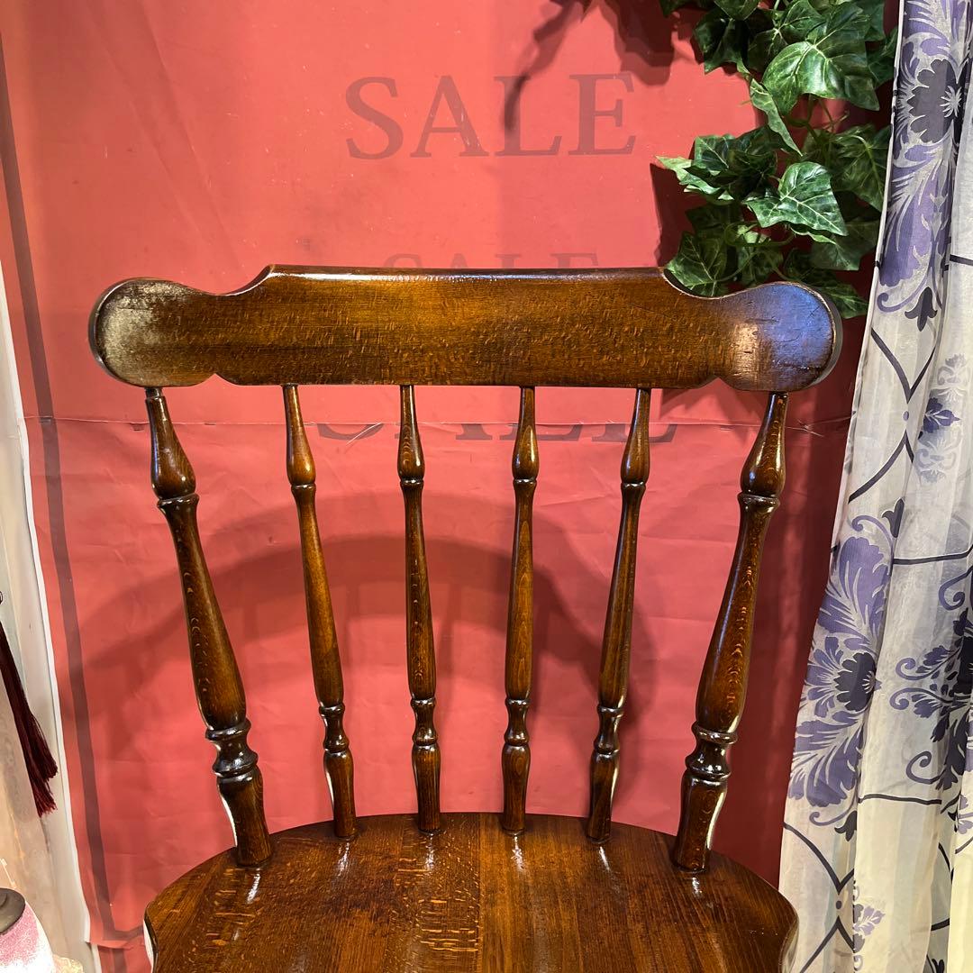 ぶた様専用 L 4 キツツキマーク ヴィンテージ スピンドルチェア 飛騨産業