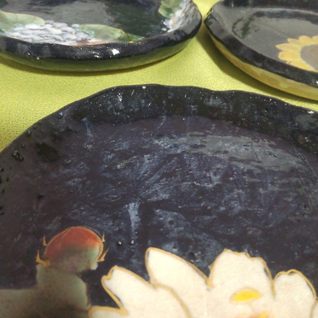 希少 京焼 清水焼 土渕 陶あん 皿 中皿 取皿 5枚 箱付