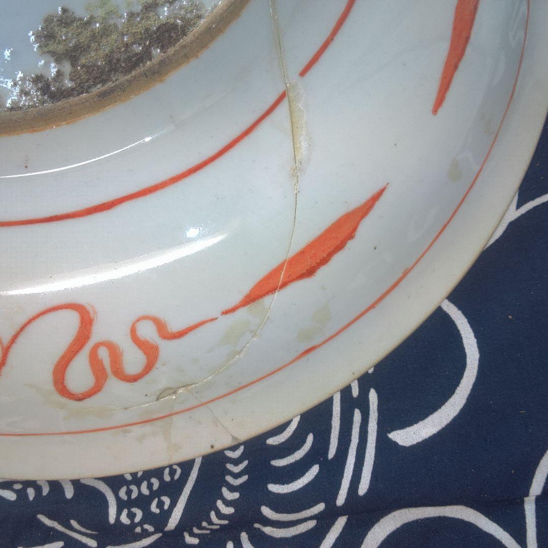 骨董6 ひび直しあります注意多色花模様の陶器皿 - メルカリ