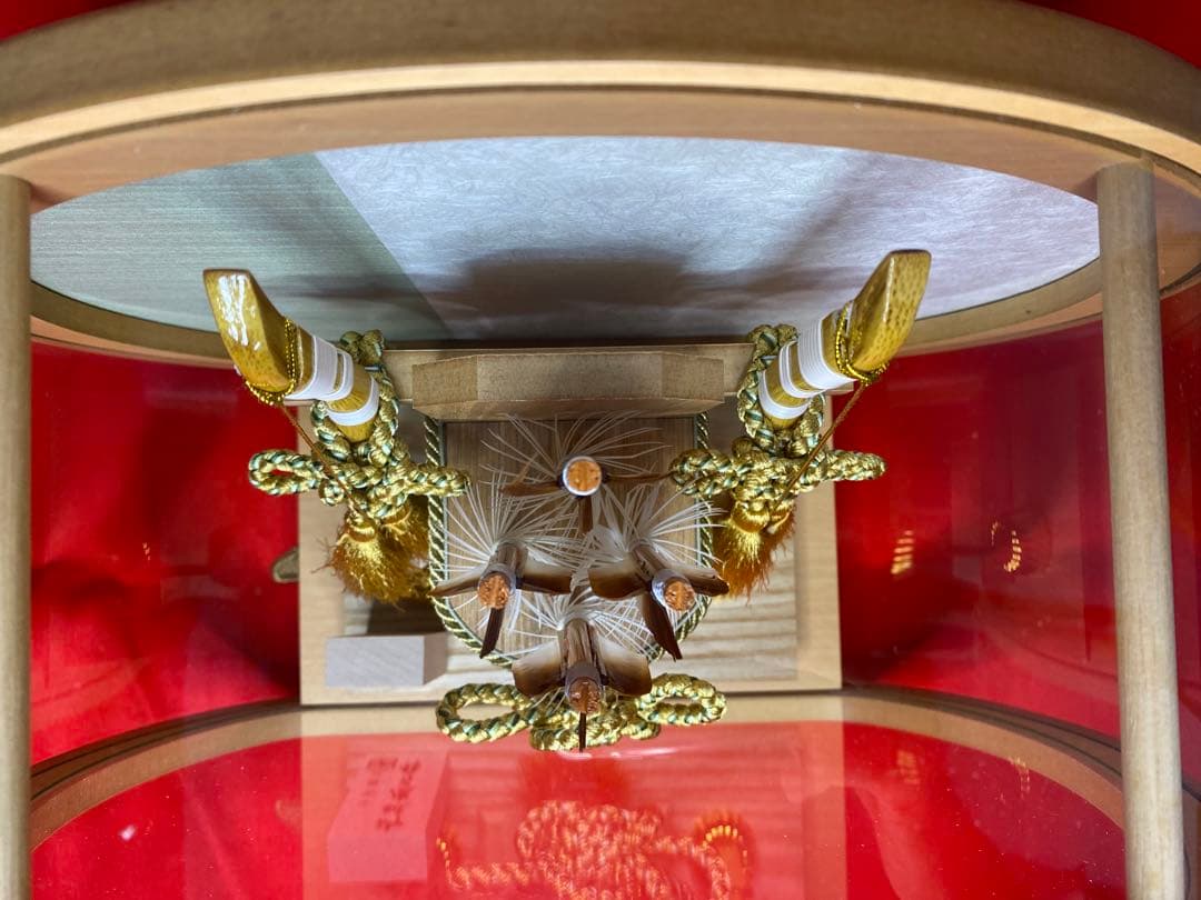 平安豊久 破魔弓 白木 形アクリルケース・間口約30×奥行約16×高