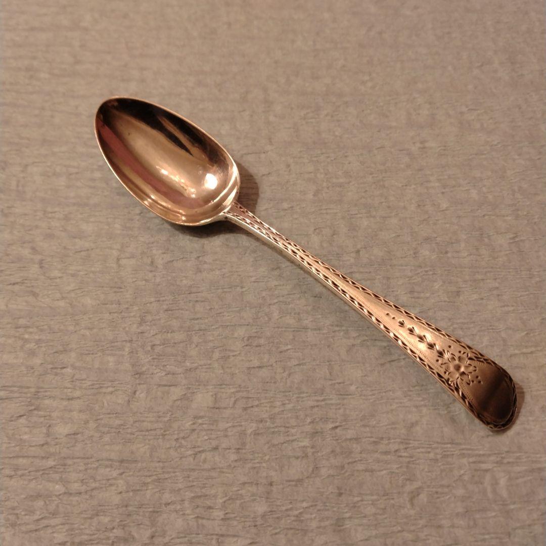お値下げ　イギリス　純銀ティースプーン　1783年 19世紀 イギリス 純銀ティースプーン / Solid Sterling Silver Tea