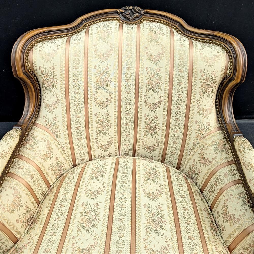 美品 ドマーニ ルイ15世 シングルソファ 一人掛け 1P ロココ カリモク