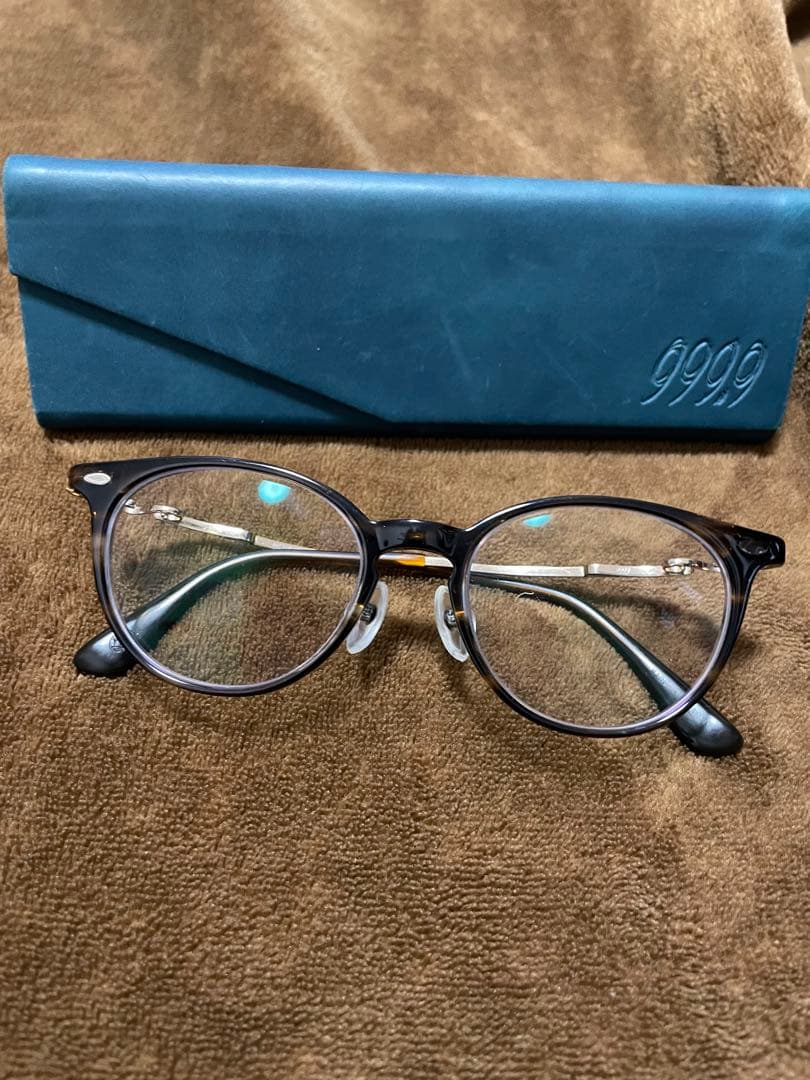 999.9 ラウンドフレームメガネ　度あり フォーナインズ 999.9 眼鏡 メガネ 度あり 53□7-142 黒 ブラック E