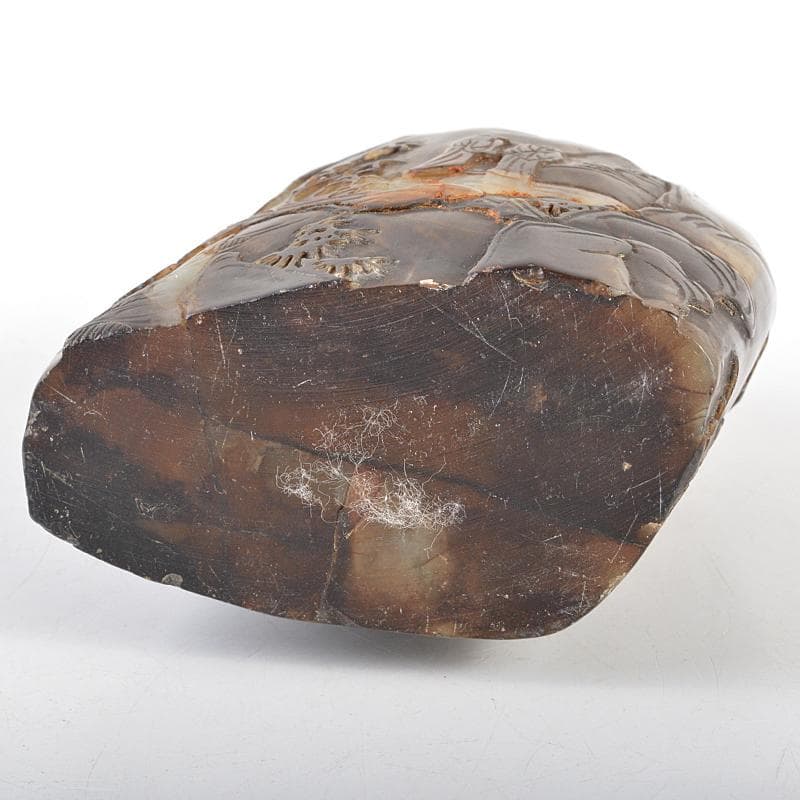 中国 玉石彫刻 山水人物刻 置物 合わせ箱 M R5746の通販はau PAY