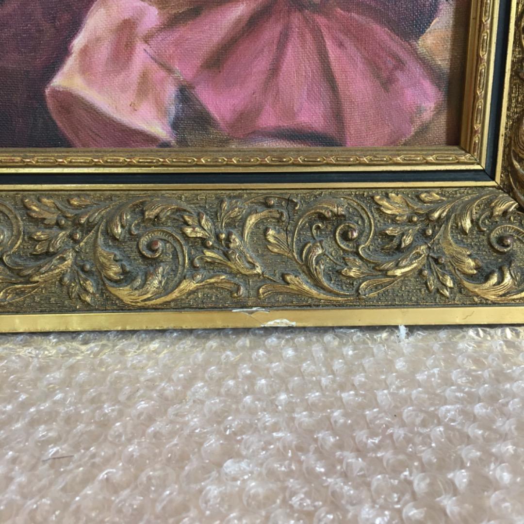 ○【五月みどり】美品 五月みどり 油彩 直筆サイン 歌手 女優 額縦約60cm