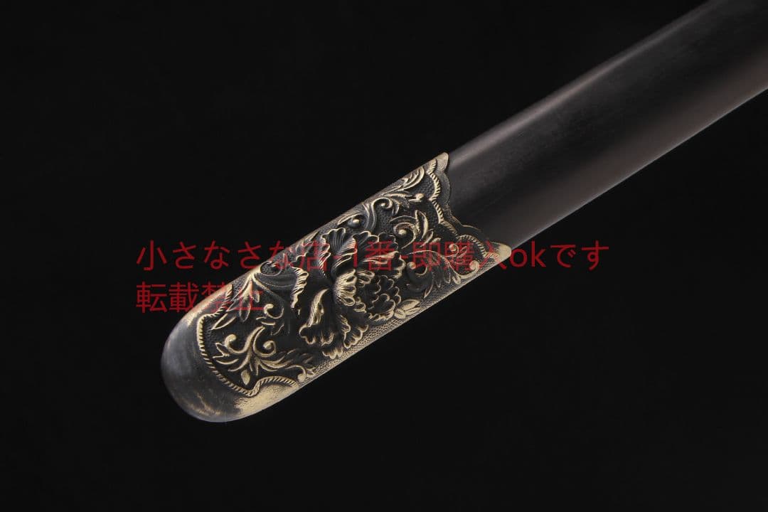 牡丹剣二級黒檀百錬文紋鋼 古兵器 武具 刀装具 日本刀