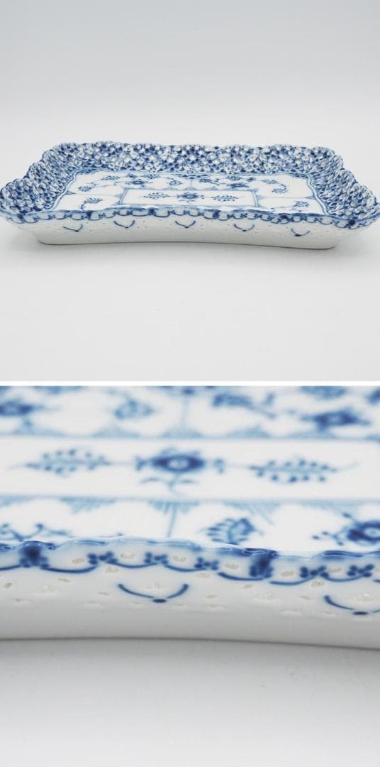 ロイヤルコペンハーゲン ブルーフルーテッド ダブルレース スクエア