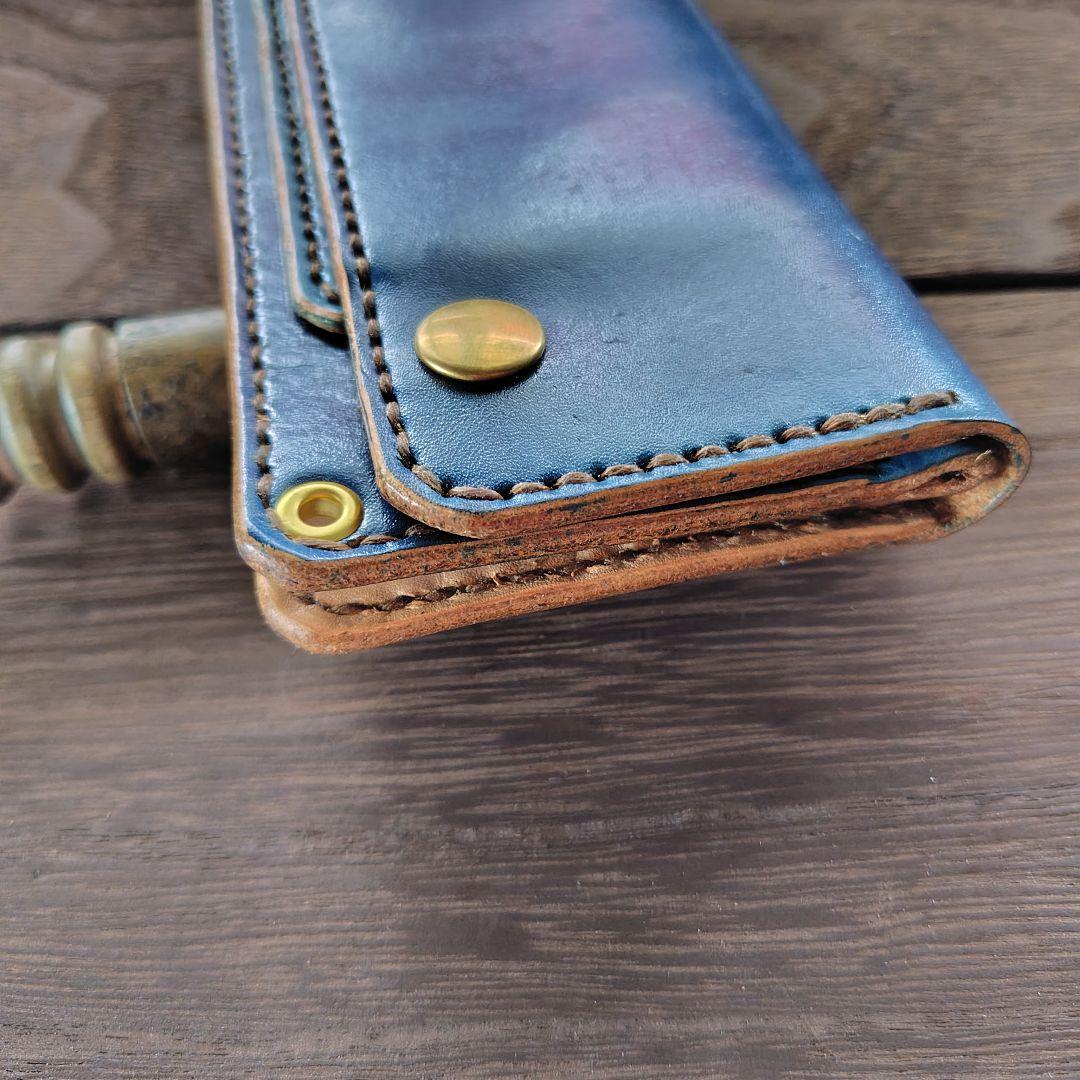 ジキルさん専用品トラッカーウォレット 丘染め 紺×青 (63) - メルカリ