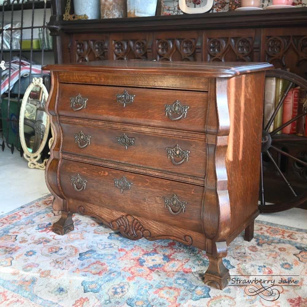 IFU-418 英国アンティーク オーク チェスト テレビボード 収納 イギリス 英国 アンティーク調 オーク TVボード 幅159cm | ロココ調家具通販