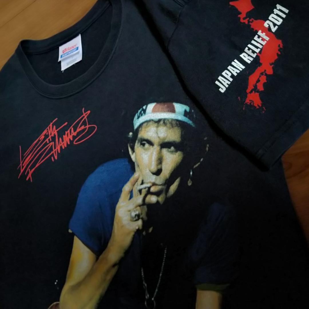S キース・リチャーズ 日本震災救援限定Tシャツ ローリング