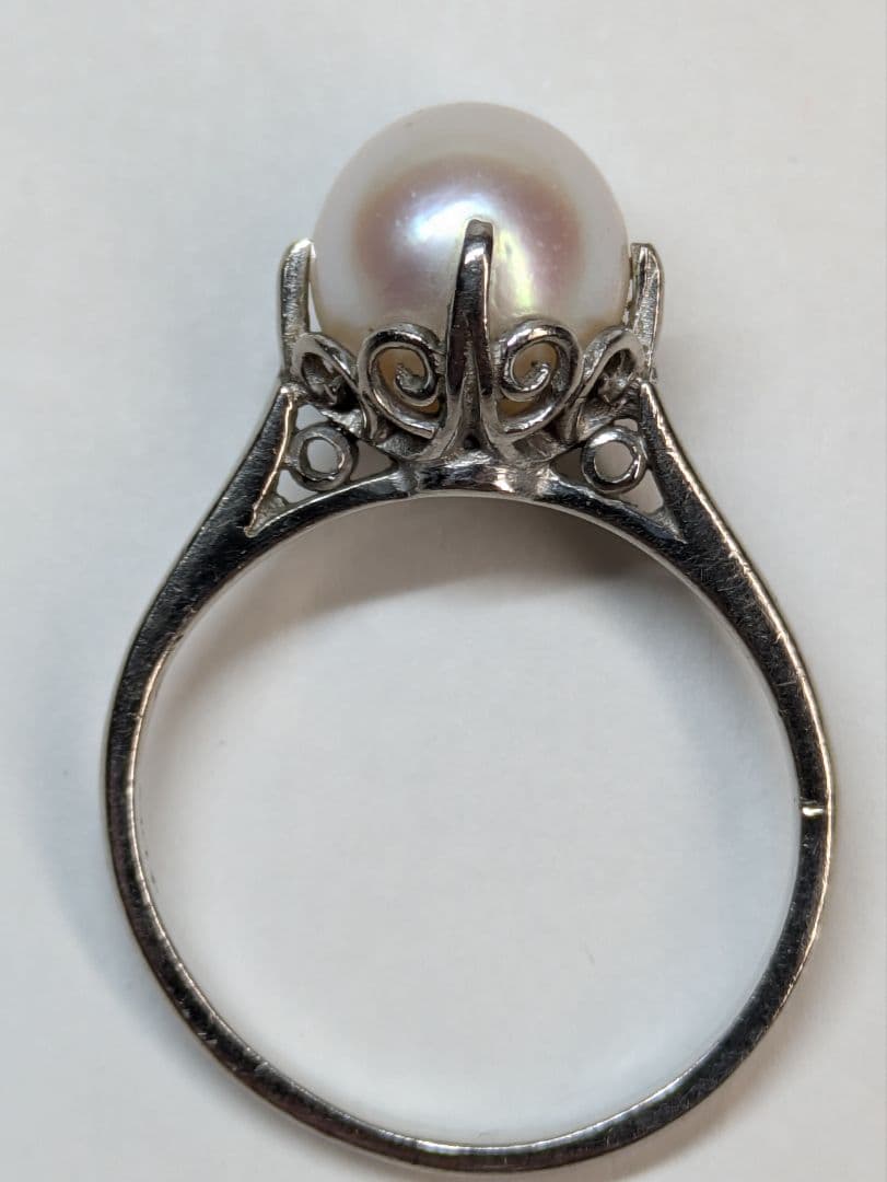 ミキモト 指輪 リング K14 14金 ホワイトゴールド パール アコヤ真珠