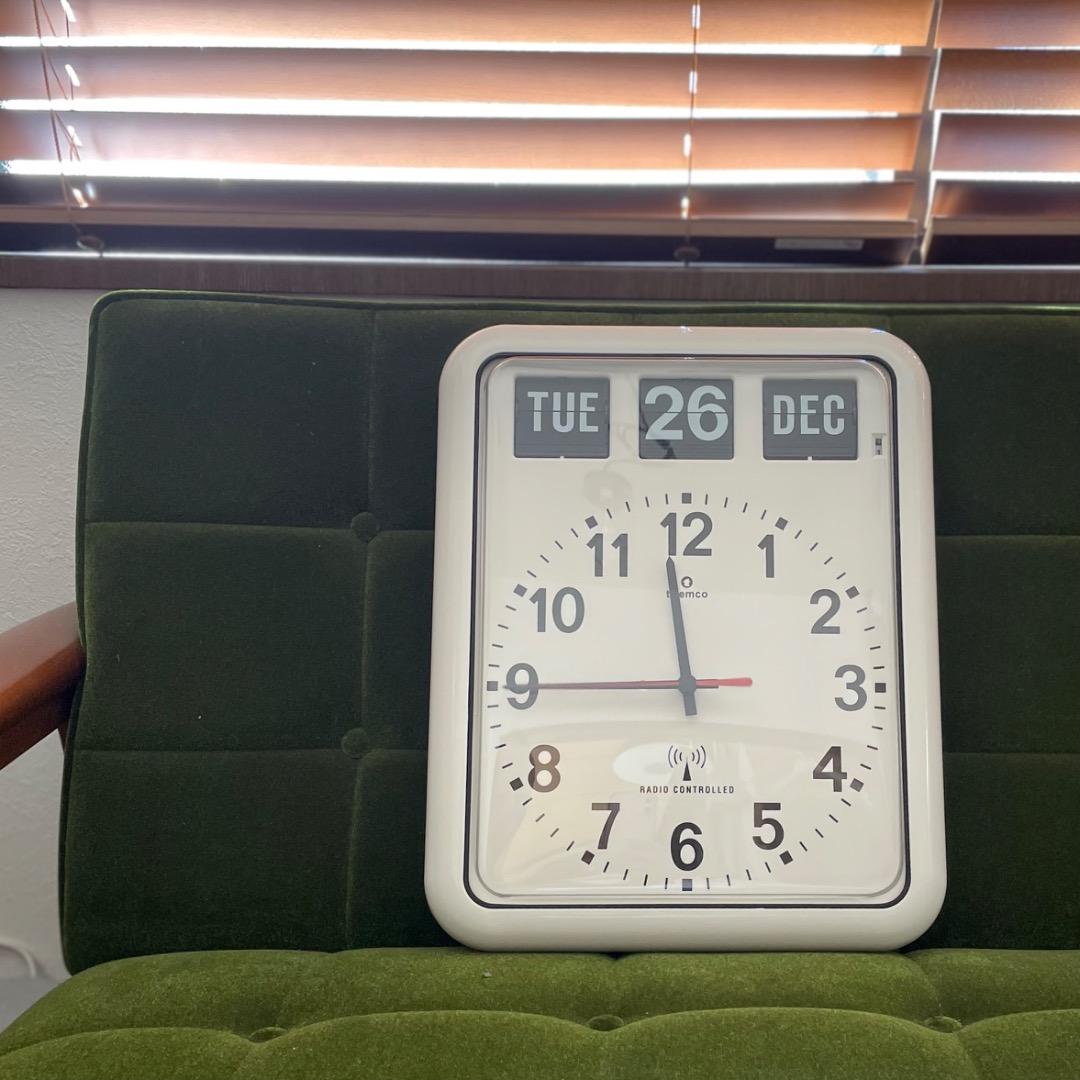新品同様★TWENCO/トゥエンコ/パタパタ電波時計★ RC-12Aホワイト TWEMCO RADIO CONTROL CALENDAR CLOCK RC-12A（トゥエンコ 電波時計