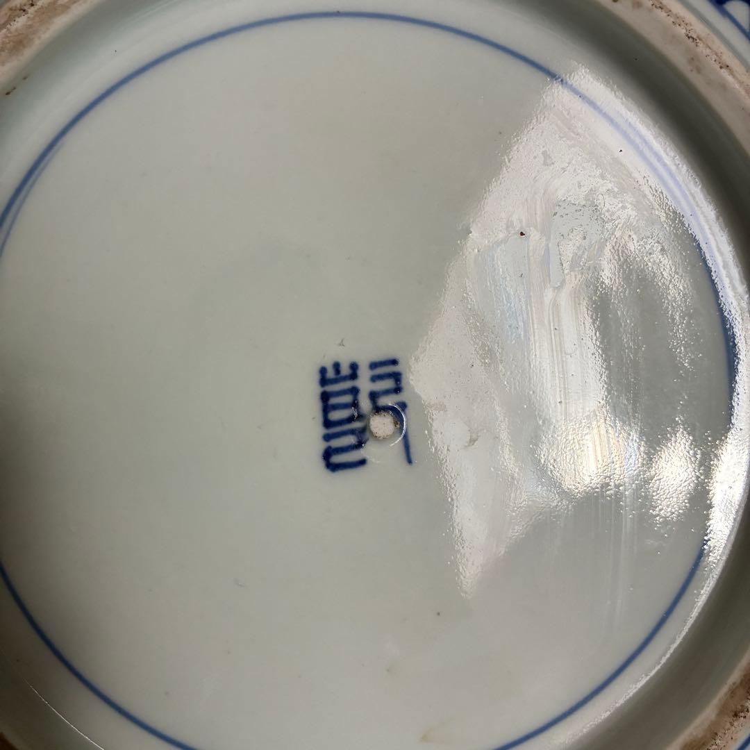 時代物 染付 牡丹文 角大皿 飾り皿 盛皿 骨董 - メルカリ