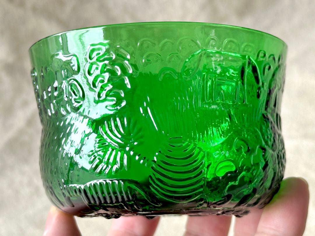 nuutajarvi Fauna(グリーン)ボウル(9.5cm)2つセット