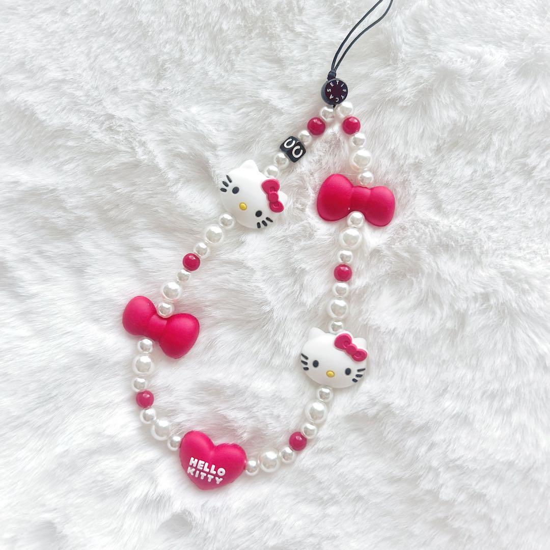 SHEIN キティちゃん ストラップ ビーズストラップ - メルカリ