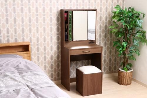 《新品・送料無料》ドレッサー（三面鏡）　スツール付き　ＭＢＲ