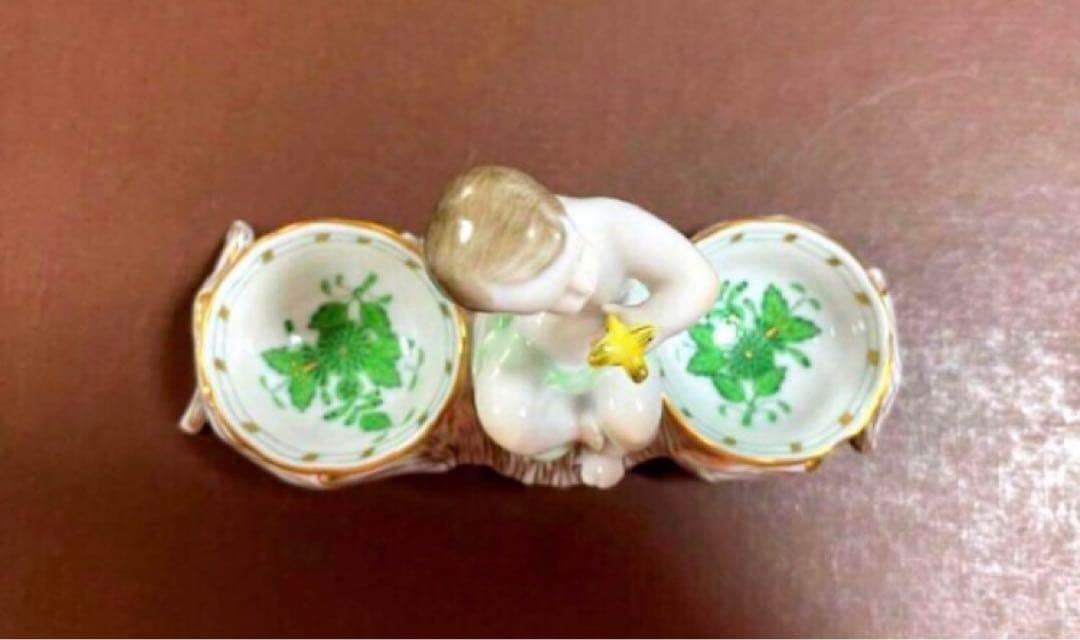 HEREND ヘレンドアポニーグリーンエンジェルセラーソルト＆ペッパー