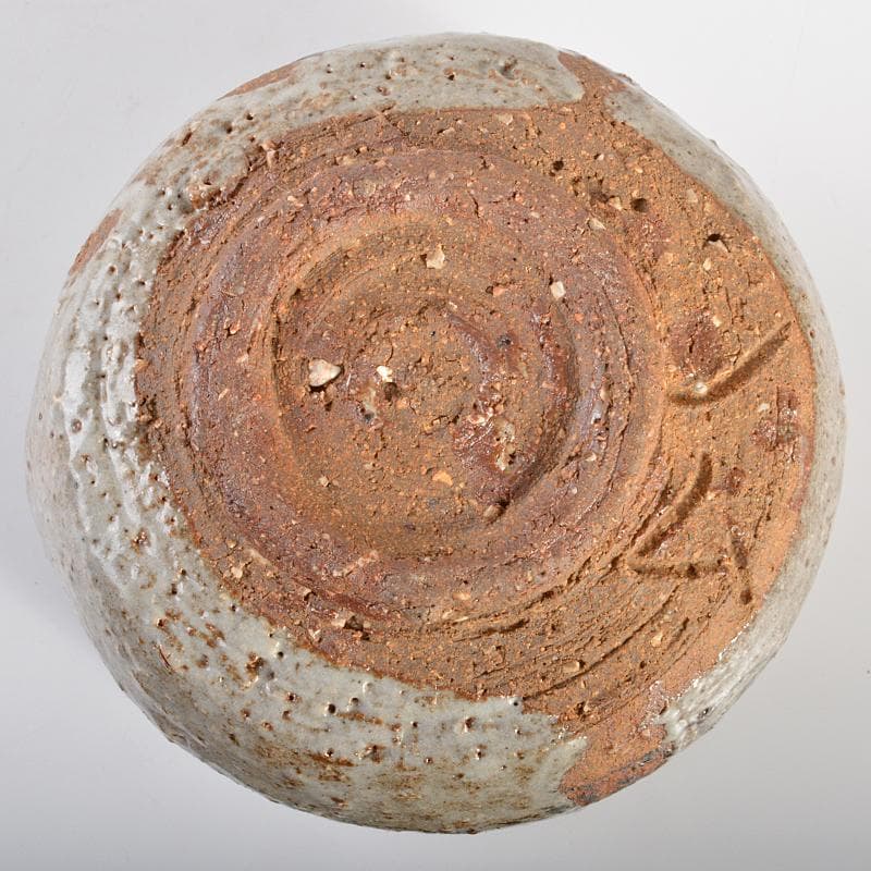 茶道具 加藤唐九郎 一無斎（一ム斎）作 鼠志野 茶碗 共布共箱 D R6708