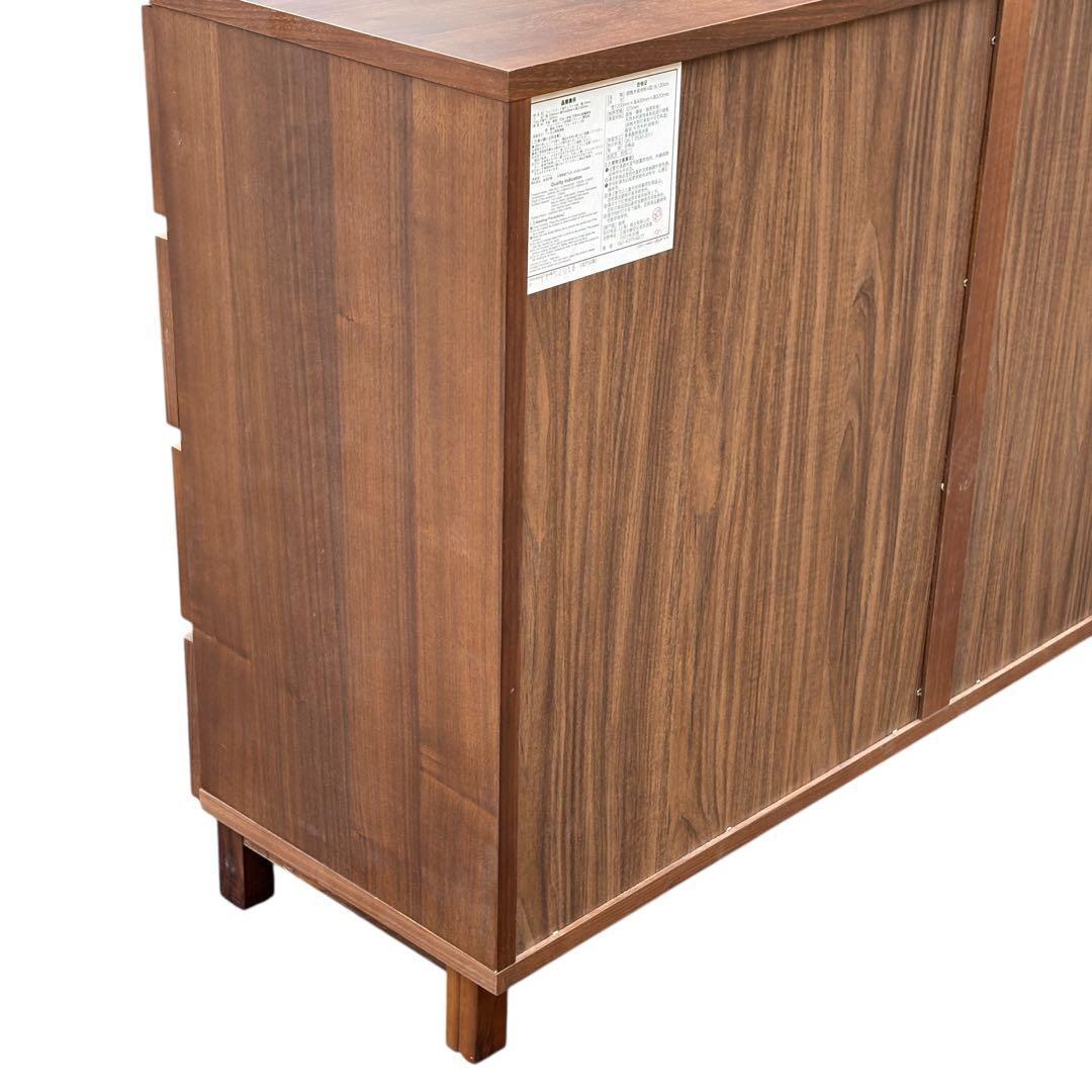 美品】無印良品 廃盤 チェスト ワイド 4段 足付き ウォールナット材