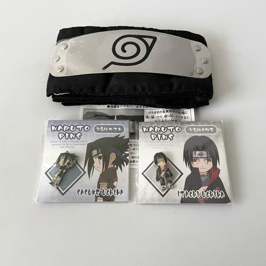 NARUTO☆ピンバッジ・額当て☆うちはサスケ・うちはイタチ・木の葉