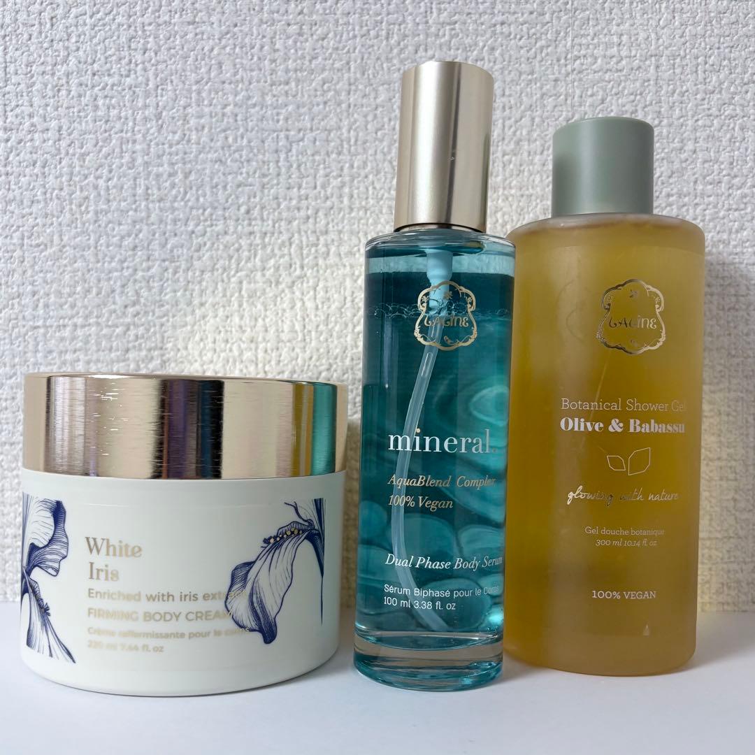 新品未使用 Laline アイリス ミネラル ボディ クリーム ソープ ミスト Lalineの機能性プレミアムライン 「Mineral.(ミネラル)」。 ラリンは