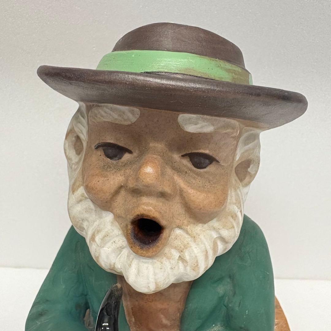 煙出し人形】パイプおじさん 香炉 置物 インテリア 陶器製 お香立て