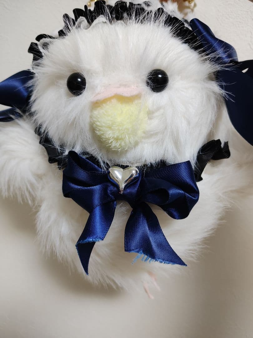 ホワイトインコ風ぬいぐるみ ぽわびより ぬいぐるみ S インコ BL ブルー 鳥 サンレモン セキセイ