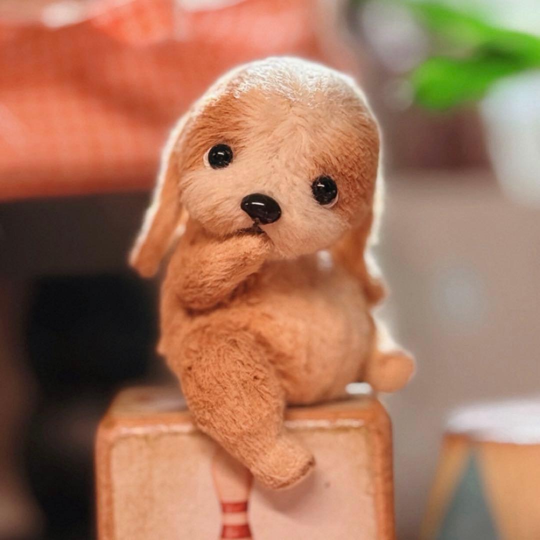 純粋な仔犬 アーティストベア 海外作家様 ハンドメイド ぬいぐるみ ミニチュア くまアヒルくまちゃん アーティストベア 海外作家様 ハンドメイド