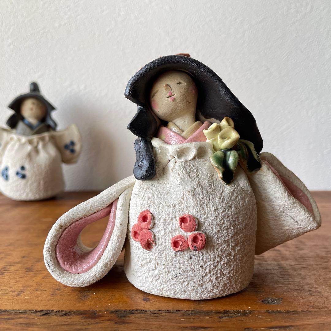 希少 陶器 焼き物 水野雅子 作家作品 雛人形 瀬戸焼 伝統文化 芸術 民