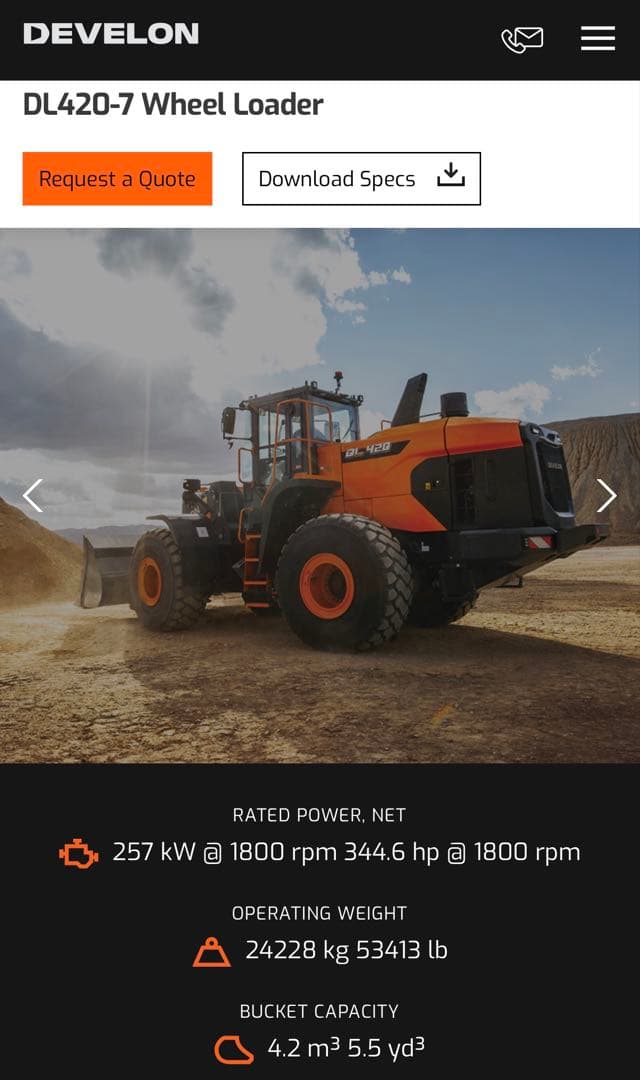 メーカー純正】新品未開封DEVELON大型ホイールローダー1/50サイズ