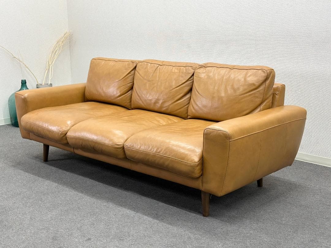 ■unico/ウニコ■MOLN/モルン　レザーソファ　3人掛け　ブラウン　本革 unico】ウニコ MOLN(モルン) レザー ソファ 3人掛けソファ ブラウン